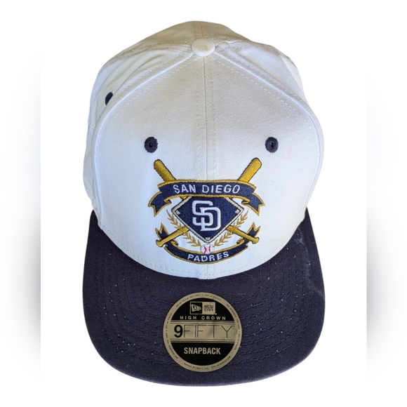 San Diego Padres RARE Double Crossed Bat SD Logo New Era Snap Back Hat Ball Cap - Picture 10 of 12
